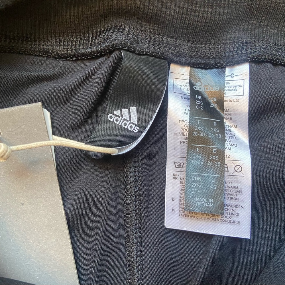 Women’s Adidas Joggers Sz XXS Black High Rise‎ Cuffed Pants - Picture 8 of 9